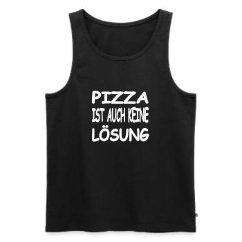Pizza - Männer Premium Bio Tank Top - Schwarz - Vorne - Michal (187cm)