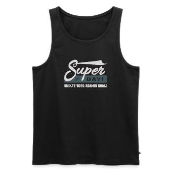 Mein Super Dayi, einzigartig und Chef Türk Onkel - Men's Premium Organic Tank Top - black - Front - Michal (187cm)