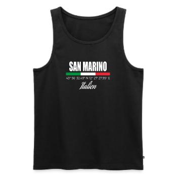 San Marino - Männer Premium Bio Tank Top - Schwarz - Vorne - Michal (187cm)