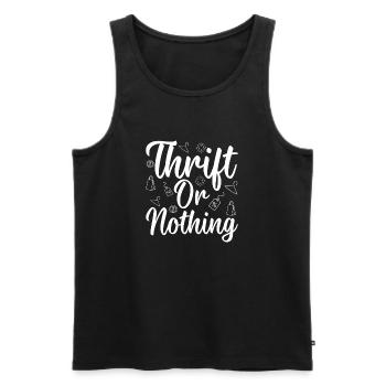 Thrift Shop Thrift Or Nothing Love Thrifting - Männer Premium Bio Tank Top - Schwarz - Vorne - AI Model Male 178 light (178cm)
