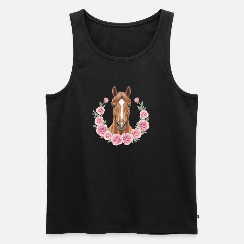Braunes Pferd - Männer Premium Bio Tank Top - Schwarz
