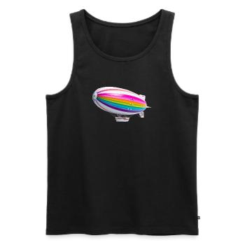 Regenbogen Zeppelin Druck - Männer Premium Bio Tank Top - Schwarz - Vorne - AI Model Male 178 light (178cm)