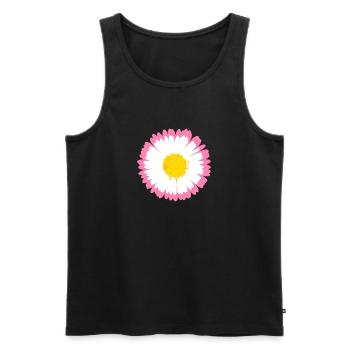 Pink Daisy Edge - Men's Premium Organic Tank Top - black - Front - AI Model Male 178 light (178cm)