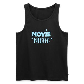 Movie Night Pastel Blue Stars - Men's Premium Organic Tank Top - black - Front - AI Model Male 178 light (178cm)