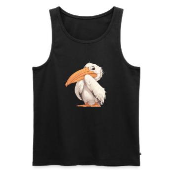 Pelikane Pelikan - Männer Premium Bio Tank Top - Schwarz - Vorne - Michal (187cm)