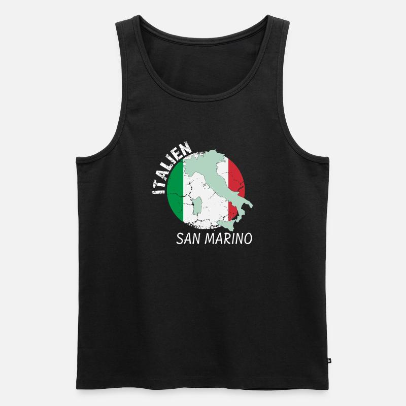 San Marino - Männer Premium Bio Tank Top - Schwarz