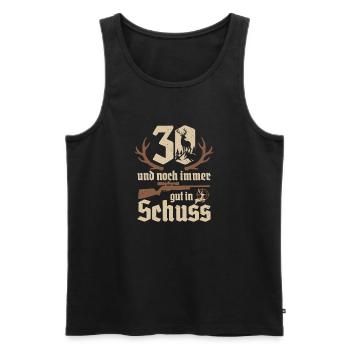 Jäger 30. Geburtstag Jagd 30 Jahre gut in Schuss - Männer Premium Bio Tank Top - Schwarz - Vorne - AI Model Male 178 light (178cm)