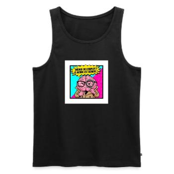 Verschwörungstheorie seltsame Welt - Männer Premium Bio Tank Top - Schwarz - Vorne - AI Model Male 178 light (178cm)