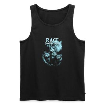 Rage Verzehrt Mich Katzenkunst - Männer Premium Bio Tank Top - Schwarz - Vorne - AI Model Male 178 light (178cm)