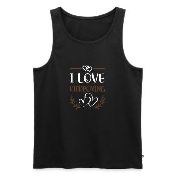 J’adore le kickboxing - Débardeur bio Premium Homme - noir - Devant - Michal (187cm)