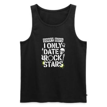 Festival Sorry Boys I Only Date Rock Stars Groupie - Männer Premium Bio Tank Top - Schwarz - Vorne - AI Model Male 178 light (178cm)