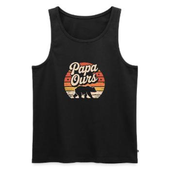 Papa Ours au coucher soleil - Männer Premium Bio Tank Top - Schwarz - Vorne - AI Model Male 178 light (178cm)