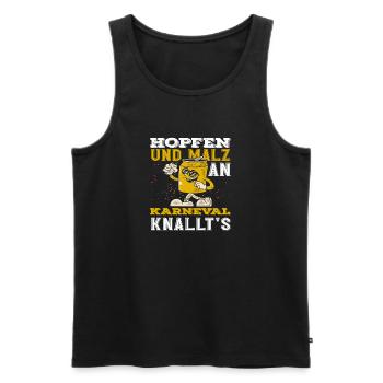 Hopfen Und Malz Lustiger Karneval Helau Fasching - Männer Premium Bio Tank Top - Schwarz - Vorne - AI Model Male 178 light (178cm)