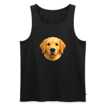 Polygon Golden Retriever Geometric Dog Design - Men's Premium Organic Tank Top - black - Front - AI Model Male 178 light (178cm)