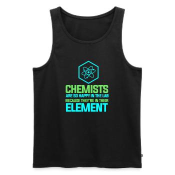 Chimie Chimiste Professeur de chimie - Débardeur bio Premium Homme - noir - Devant - AI Model Male 178 light (178cm)