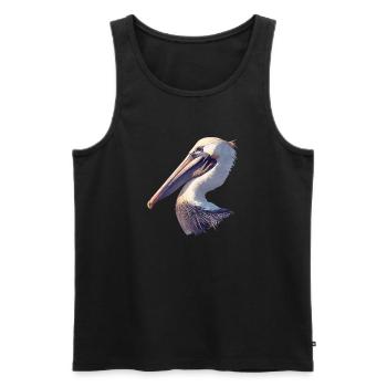 Pelikane Pelikan - Männer Premium Bio Tank Top - Schwarz - Vorne - Michal (187cm)