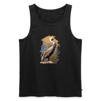 Pelikane Pelikan - Männer Premium Bio Tank Top - Schwarz - Vorne - Michal (187cm)