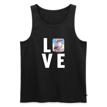 Pelikane Pelikan - Männer Premium Bio Tank Top - Schwarz - Vorne - Michal (187cm)