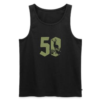 Hunter 50th Birthday Hunting 50 Years Number Deer - Men's Premium Organic Tank Top - black - Front - Michal (187cm)