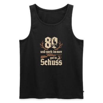 Jäger 80. Geburtstag Jagd 80 Jahre gut in Schuss - Männer Premium Bio Tank Top - Schwarz - Vorne - AI Model Male 178 light (178cm)