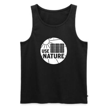 UTILISEZ LA NATURE - Débardeur bio Premium Homme - noir - Devant - AI Model Male 178 light (178cm)