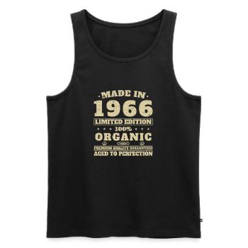 fabriqué en 1966 cadeau vintage Hommes Femmes - Débardeur bio Premium Homme - noir - Devant - AI Model Male 178 light (178cm)