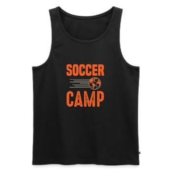 Soccer Camp Retro World Ball Design - Männer Premium Bio Tank Top - Schwarz - Vorne - AI Model Male 178 light (178cm)