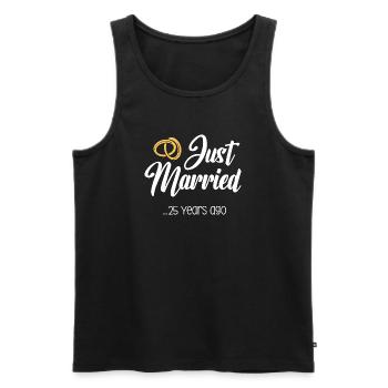 Vient de se marier 25 ans de mariage Anniversaire de mariage - Débardeur bio Premium Homme - noir - Devant - Michal (187cm)