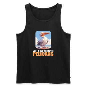Pelicans Pelican - Men's Premium Organic Tank Top - black - Front - Michal (187cm)