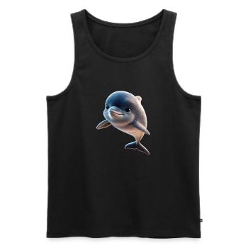 Dolphin Diver Dolphins Ocean Cute Dolphins Dolphin - Men's Premium Organic Tank Top - black - Front - AI Model Male 178 light (178cm)
