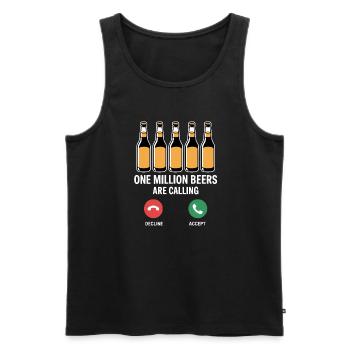 Un million de bières vous appellent - Funny Drinking Mem - Débardeur bio Premium Homme - noir - Devant - AI Model Male 178 light (178cm)