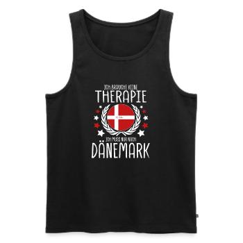 Ich muss nur nach Dänemark Spruch Lustig - Männer Premium Bio Tank Top - Schwarz - Vorne - Michal (187cm)