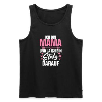 Ich Bin Mama Und Ja Ich Bin Stolz Darauf - Débardeur bio Premium Homme - noir - Devant - AI Model Male 178 light (178cm)