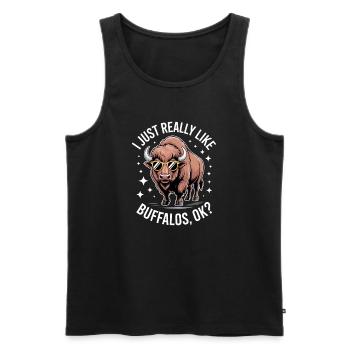 Buffalo Disant Buffalo Drôle Buffalo Cadeau - Débardeur bio Premium Homme - noir - Devant - Michal (187cm)