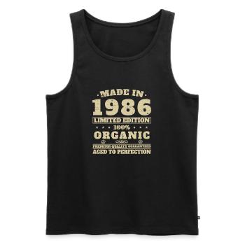 1986 Vintage Retro Geburtstagsgeschenk - Männer Premium Bio Tank Top - Schwarz - Vorne - Michal (187cm)