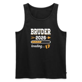 Brother 2026 Loading Siblings-to-be Gift - Men's Premium Organic Tank Top - black - Front - Michal (187cm)