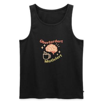 Overwhelmed but motivated - Men's Premium Organic Tank Top - black - Front - AI Model Male 178 light (178cm)