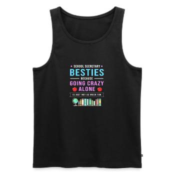 Secrétaire d’école Secrétaire d’école - Débardeur bio Premium Homme - noir - Devant - Michal (187cm)