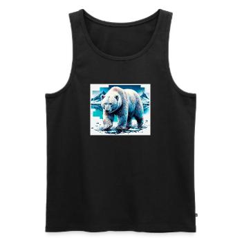 polar bear - Men's Premium Organic Tank Top - black - Front - AI Model Male 178 light (178cm)