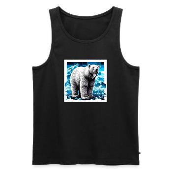 polar bear - Men's Premium Organic Tank Top - black - Front - AI Model Male 178 light (178cm)
