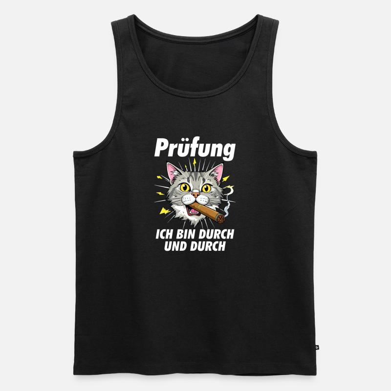 KATZE Zigarre Prüfung - Männer Premium Bio Tank Top - Schwarz