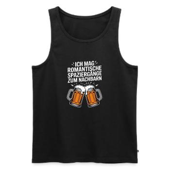 I like romantic walks to the neighbor - Men's Premium Organic Tank Top - black - Front - Michal (187cm)