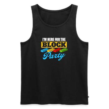I’m Here For The Block Party Brick Builder Block  - Men's Premium Organic Tank Top - black - Front - AI Model Male 178 light (178cm)