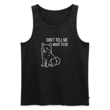 Shiba Inu Vibes - Small, proud, idiosyncratic - Men's Premium Organic Tank Top - black - Front - AI Model Male 178 light (178cm)