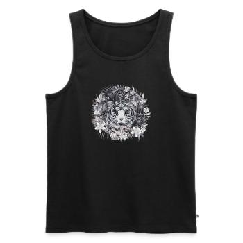 Majestic White Tiger – Mystic Jungle - Men's Premium Organic Tank Top - black - Front - Michal (187cm)