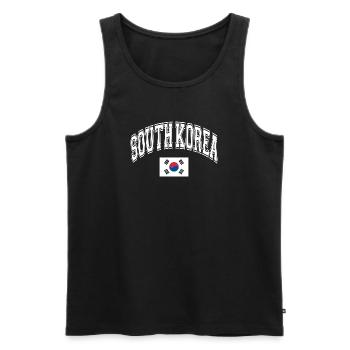 Corée du Sud - Débardeur bio Premium Homme - noir - Devant - Michal (187cm)