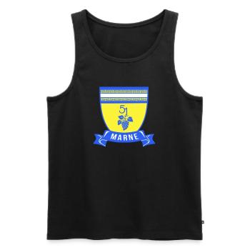 Coat of arms Marne 51 with a bunch of grapes - Men's Premium Organic Tank Top - black - Front - Michal (187cm)
