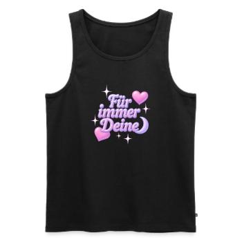 Yours Forever / Y2K Statement Design - Men's Premium Organic Tank Top - black - Front - Michal (187cm)