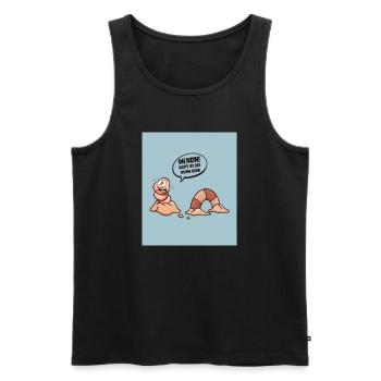 Oh no! Today the worm is in! - Men's Premium Organic Tank Top - black - Front - Michal (187cm)