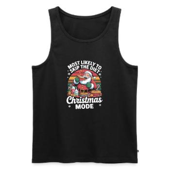 Christmas Mode Skip Diet - Men's Premium Organic Tank Top - black - Front - AI Model Male 178 light (178cm)